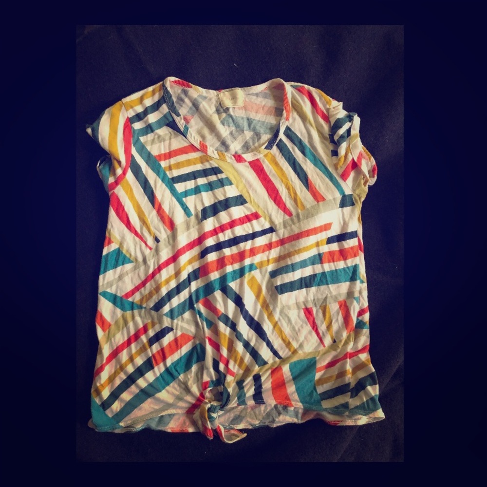 🍀T. la colorful Anthropologie shirt